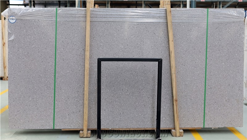 China HOT NEW  Grey Inorgnic Terrazzo Big Slab Polish