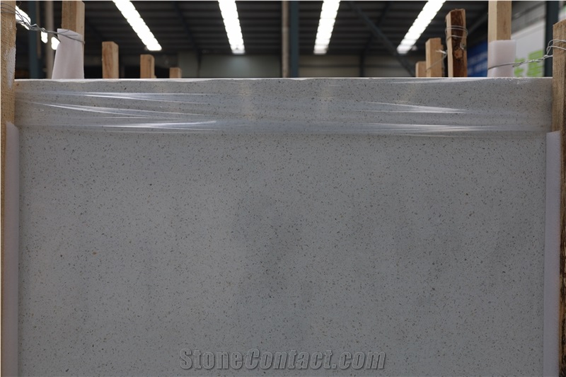 China Snow White Inorganic Terrazzo Big Slab Polish