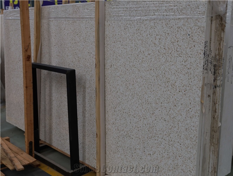 China Yellow Gold Terrazzo High Quality Large Slab
