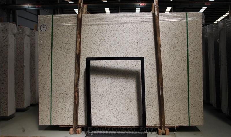 China Yellow Gold Terrazzo High Quality Large Slab