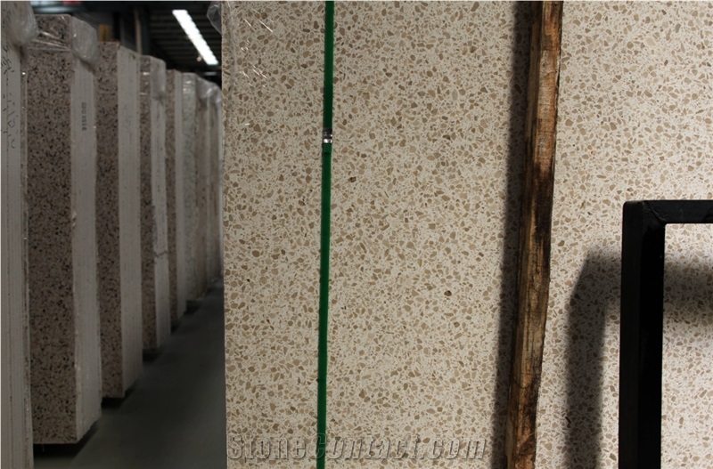 China Yellow Gold Terrazzo High Quality Large Slab