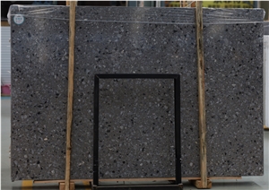 Hot Dark Grey China Fire Resistant Cement Terrazzo Slab