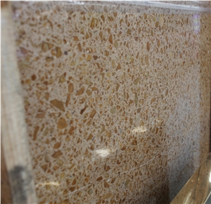 Hot NEW China Gold Beige Terrazzo Polish Slab