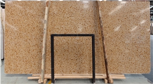Hot NEW China Gold Beige Terrazzo Polish Slab