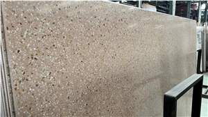 NEW Light Brown Terrazzo Slab Polish