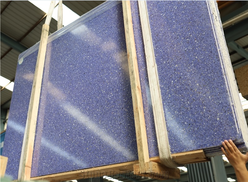 NEW Special Purple Terrazzo Large Slab Polish
