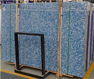Popular Blue Sky Terrazzo Large Slab Polish