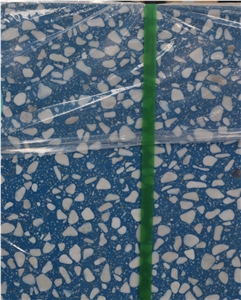 Popular Blue Sky Terrazzo Large Slab Polish