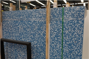 Popular Blue Sky Terrazzo Large Slab Polish