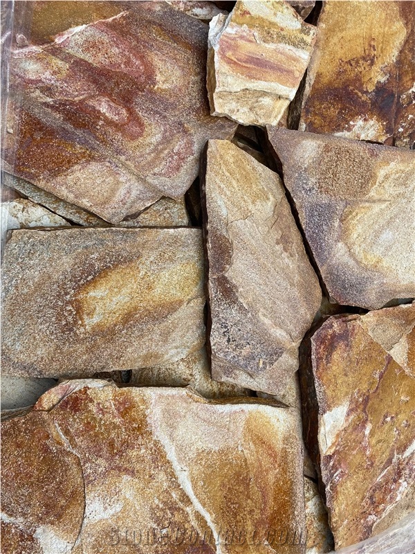 Red Multicolor Bulgarian Gneiss - Flagstone