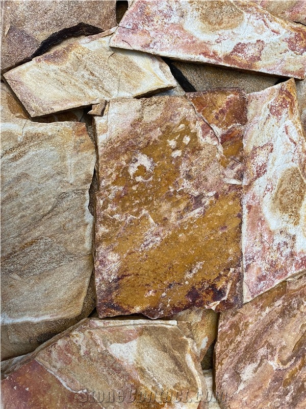 Red Multicolor Bulgarian Gneiss - Flagstone