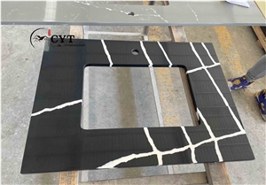 30Mm Artificial Quartz Stone Prefab Kitchen Countertop