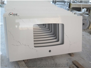 30Mm Artificial Quartz Stone Prefab Kitchen Countertops