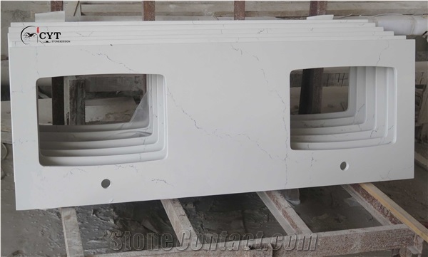 30Mm Artificial Quartz Stone Prefab Kitchen Countertops