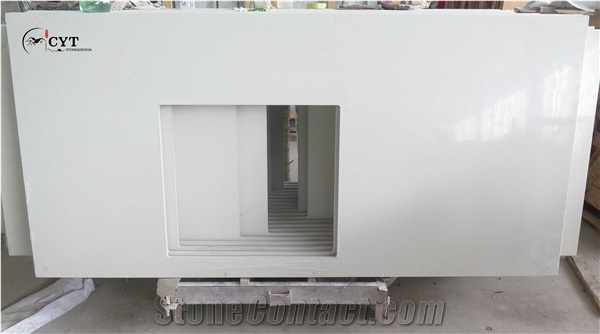 30Mm Artificial Quartz Stone Prefab Kitchen Countertops