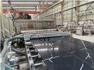 30Mm Thick Black Artificial Calacatta Quartz Stone Slabs