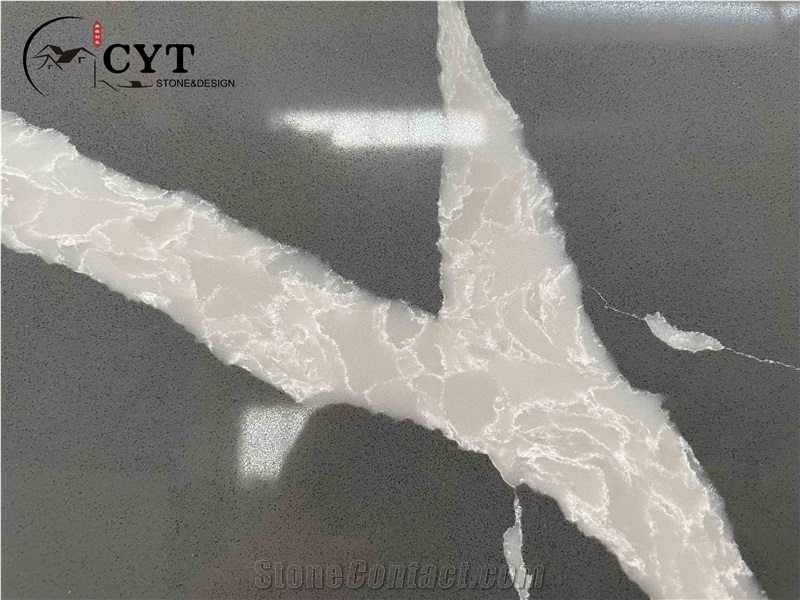 Black Artificial Carrara Engineered Quartz Stone Slabs