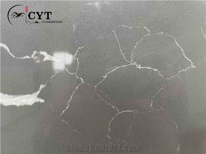 Black Artificial Carrara Engineered Quartz Stone Slabs