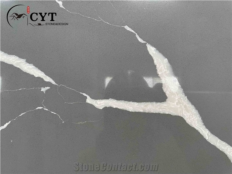 Black Artificial Carrara Engineered Quartz Stone Slabs