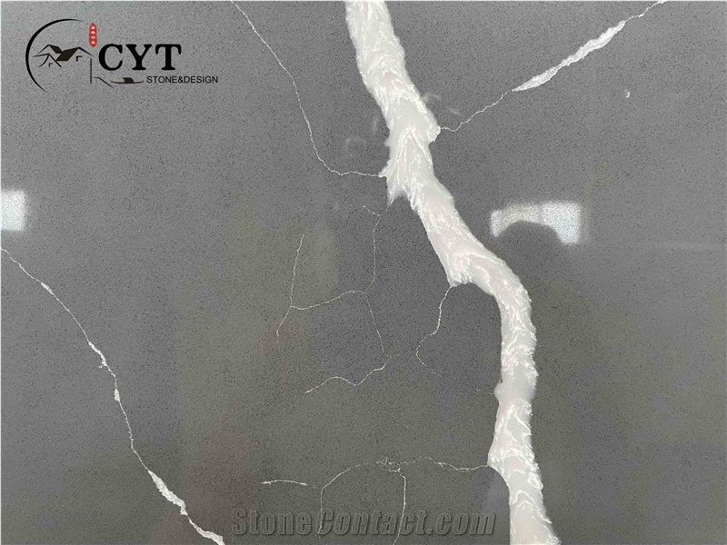 Black Artificial Carrara Engineered Quartz Stone Slabs