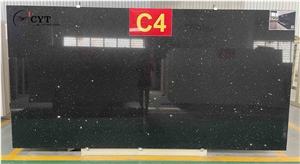 Black Sparkle Engineered Granite Quartz Stone Slabs