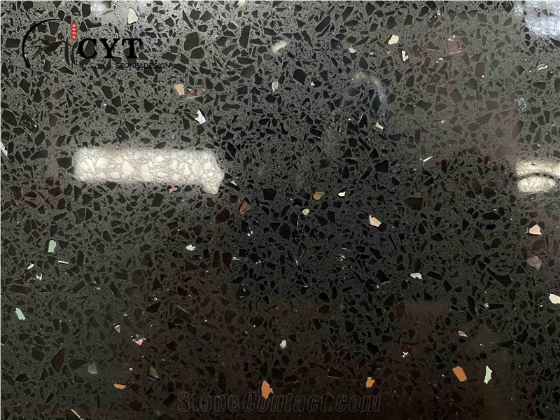 Black Sparkle Engineered Granite Quartz Stone Slabs