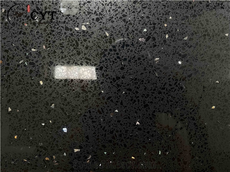 Black Sparkle Engineered Granite Quartz Stone Slabs