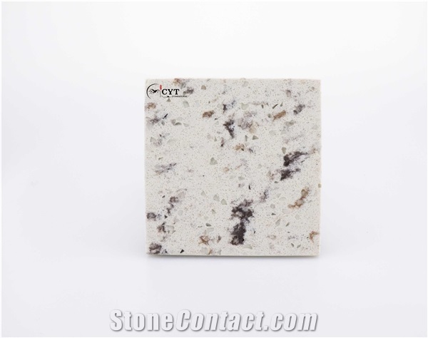 Double Color 30Mm Quartz Stone Slab For Flooring Tiles