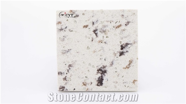 Double Color 30Mm Quartz Stone Slab For Flooring Tiles