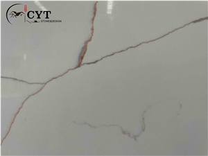 Gold Artificial Calacatta Quartz Stone Slabs