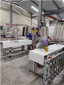 Pure White Quartz Restaurant Commercial Bath Counter Top