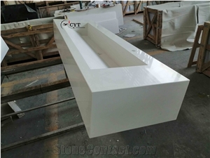 Pure White Quartz Restaurant Commercial Bath Counter Top