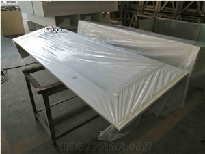 Pure White Quartz Restaurant Commercial Bath Counter Top