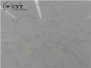 White Artificial Carrara Quartz Engineered Stone Slabs