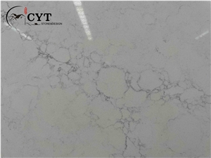 White Artificial Carrara Quartz Engineered Stone Slabs