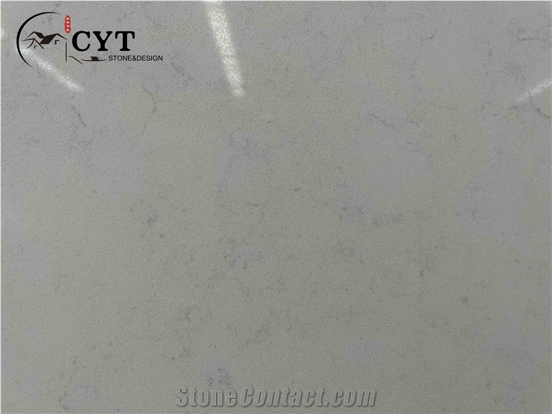 White Artificial Carrara Quartz Engineered Stone Slabs