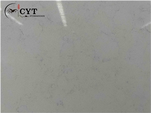 White Artificial Carrara Quartz Engineered Stone Slabs
