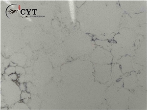 White Artificial Carrara Quartz Engineered Stone Slabs