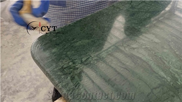 Green Marble Restaurant Cafe Rectangle Table Work Tops