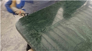 Green Marble Restaurant Cafe Rectangle Table Work Tops