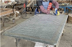 Green Marble Restaurant Cafe Rectangle Table Work Tops