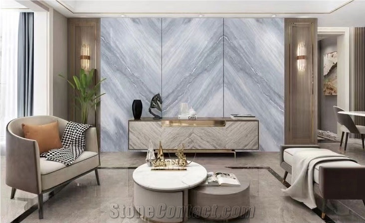 Blue Artificial Porcelain Wall And Floor Slabs For Decors