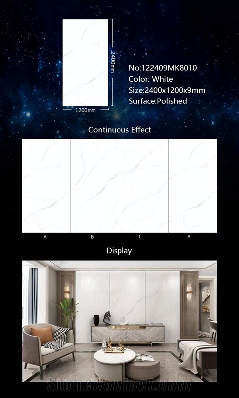 China Wall Artificial Calacatta Porcelain Stone Slabs