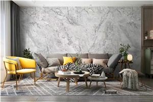Light Grey Artificial Sintered Stone Slabs For Floor