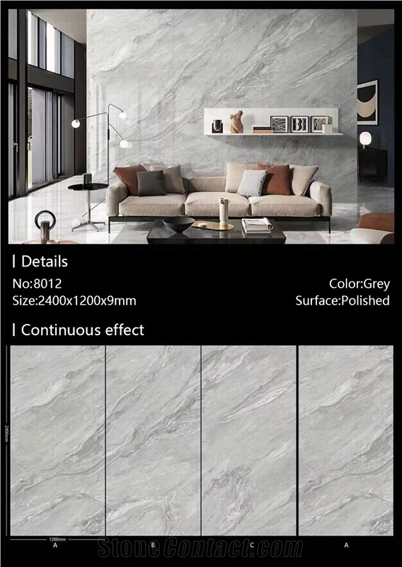 Top Quality Grey Artificial Sintered Stone Slab For Interior