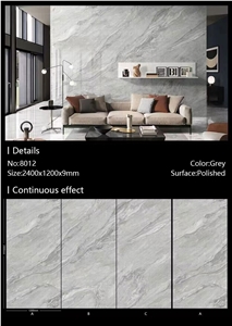 Top Quality Grey Artificial Sintered Stone Slab For Interior