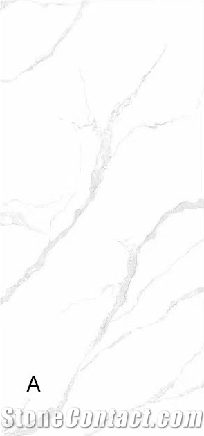 White Calacatta Artificial Porcelain Stone Slab For House