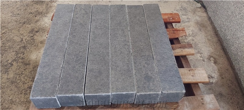 BLACK BASALT CS 60X10X10 FLAME 5 FACES Garden Kerbstone