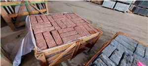 RED GRANITE CUBIC B- Red Binh Dinh Granite Cobble Stone