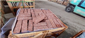 RED GRANITE CUBIC B- Red Binh Dinh Granite Cobble Stone